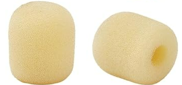 Headset Mikrofonskydd, beige, cirka 2,25 cm i diameter, 2,9 cm lång, hål: 8 mm