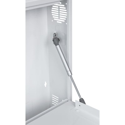 Vertikalt teknikskåp för väggmontage, 19", 2HE, 130mm djup, vit#5