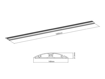 Multibrackets M Cable Cover Floor Aluminium, W 139mm, Aluminium, 1600mm#4