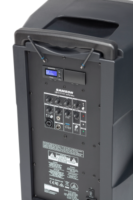 Samson XP312w, batterihögtalare, 12" + 1" tvåväg, batteri upp till 12 h, 4-kanals mixer (EQ, reverb, ducking), bluetooth, trådlös handmick ingår, hjul, teleskophandtag#2