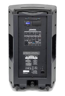 Samson XP312w, batterihögtalare, 12" + 1" tvåväg, batteri upp till 12 h, 4-kanals mixer (EQ, reverb, ducking), bluetooth, trådlös handmick ingår, hjul, teleskophandtag#4