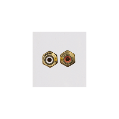 Audac CP45RCA/W, Kontaktpanel med 2 x RCA/phono, hon-kontakt