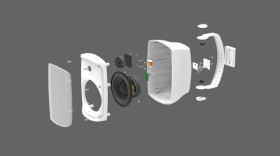 Monacor, 50W, 100V/8ohm, IP66, högtalarset, vit#3