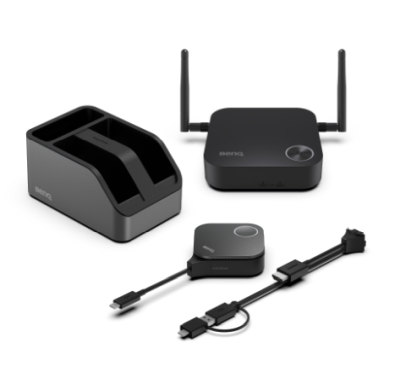 BenQ InstaShow WDC15, 4k/UHD trådlös bild-/ljudöverföring, basstation + 1st USB-C-sändare med adapter för HDMI/USB-A