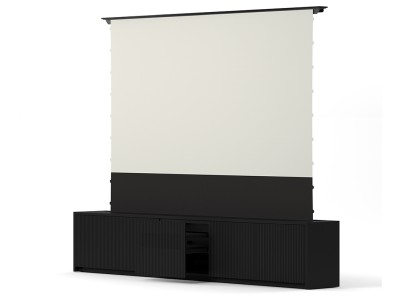 Multibrackets M Projektions-TV-möbel för laserprojektor 118" tab tension omaskerad/helvit 261 cm x 147 cm komplett med skärm och förinstallerad skärmlyft
