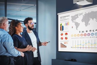 Optoma ZH430UST, Full HD 1920x1080, 4000 ANSI Lumen, 2xHDMI, 27-34dB, Ultrashort-throw, högtalare#6