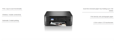 Brother DCP-J1050DW, skrivare + scanner + kopiator, 17/9,5 ipm ISO, 1200x2400 dpi scanner, duplex, AirPrint, USB/WiFi#2
