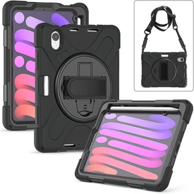 eSTUFF Chicago Full Body Defender till iPad mini 8.3" (6th/7th Gen), med rem för handled + axel, pennhållare - Svart