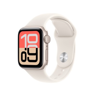 Apple Watch SE 3 GPS 40mm Stjärnglans Aluminiumboett med Stjärnglans Sportband - M/L