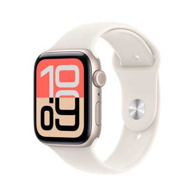 Apple Watch SE 3 GPS + Cellular 44mm Stjärnglans Aluminiumboett med Stjärnglans Sportband - M/L