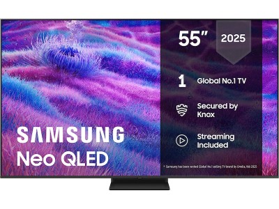 55" Samsung QN80F Neo QLED 4K Mini LED Smart TV (2025) 144Hz, 4x HDMI, HDMI eArc 4K AI Upscaling, AI Processor, HDR Smart TV, Mini LED, Dolby Atmos