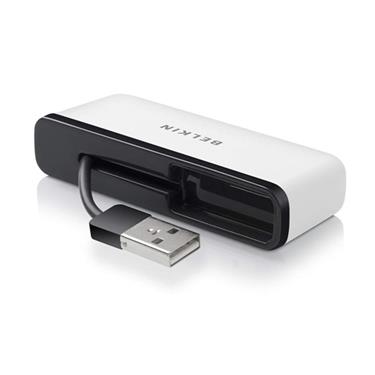 USB 2.0-hub Belkin Travel Hub, 4xUSB 2.0 - Vit/svart