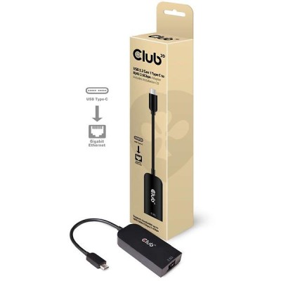 Nätverksadapter Club 3D CAC-1520, USB-C 3.2 Gen 1 till 2.5Gbe/RJ45