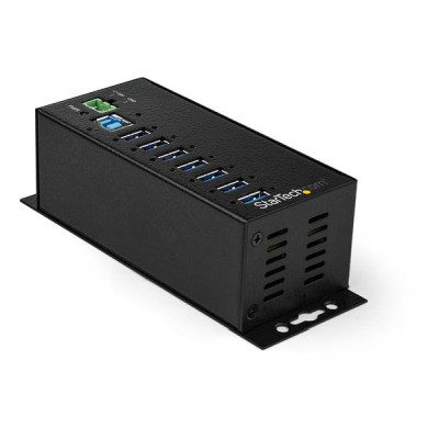 USB 3.0-hub Startech HB30A7AME, 7xUSB 3.0, industriell, inkl. strömadapter - Svart