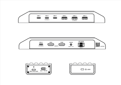 Unisynk Pro AV-docka, 2,5 cm x 2,5 cm ut, 3840x2160 60Hz, konferenshubb, ingen USB-C-kabel eller nätadapter medföljer#8