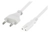 DELTACO ojordad apparatkabel , CEE 7/16 till IEC 60320 C7, 2m, max 250V/2,5A, vit#1