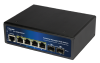 ALLNET ALL-SGI8106PMJ, 4xPoE+ GbE, 2xSFP, fläktlös, DIN-skena, 120W PoE, Smart Layer2+